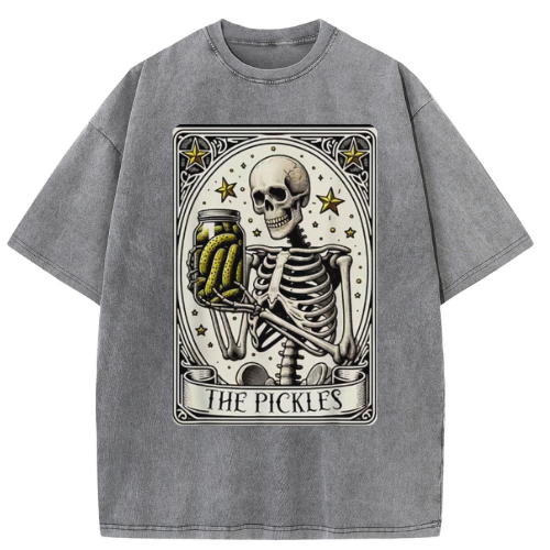 Magic Tarot Skull Washed T-Shirt - Image 2