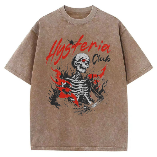 Hysteria Skull Washed T-Shirt - Image 4